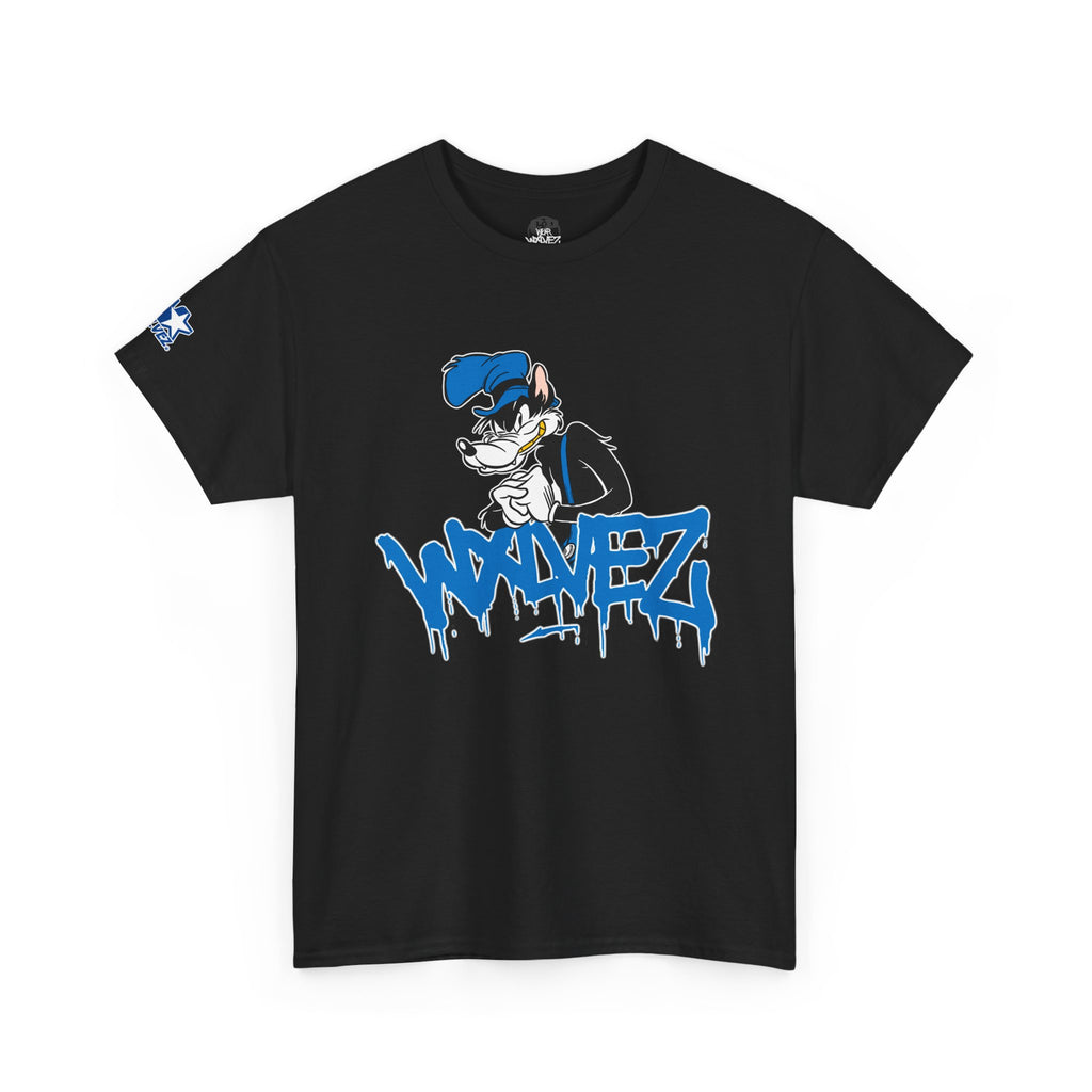 Retro Wolf cartoon Wxlvez logo  Tee