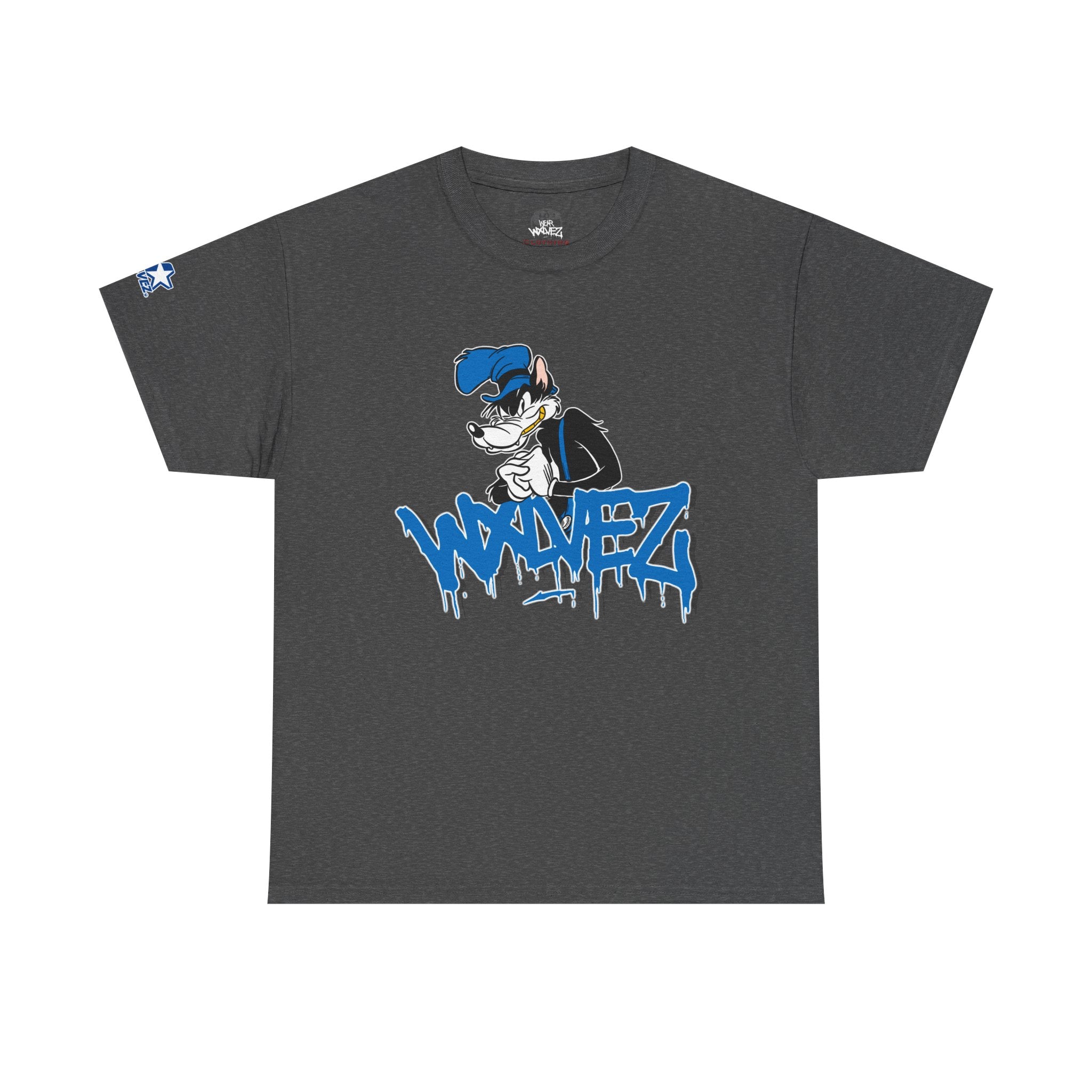 Retro Wolf cartoon Wxlvez logo  Tee