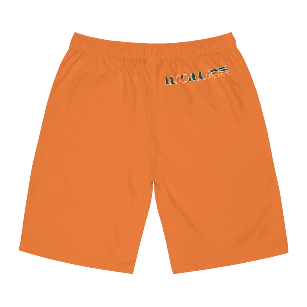 miami Wolves the U logo  orange shorts