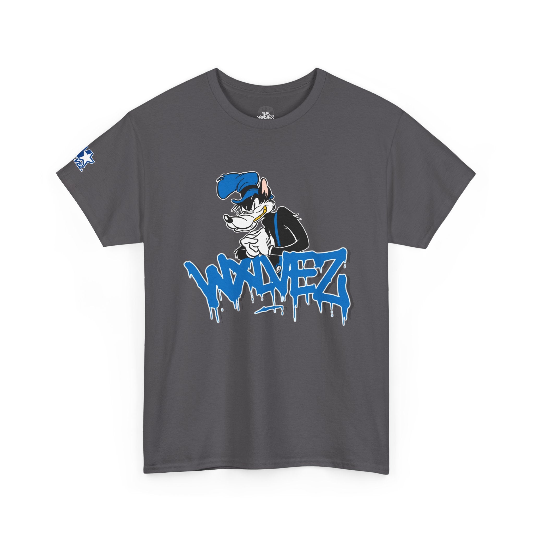 Retro Wolf cartoon Wxlvez logo  Tee