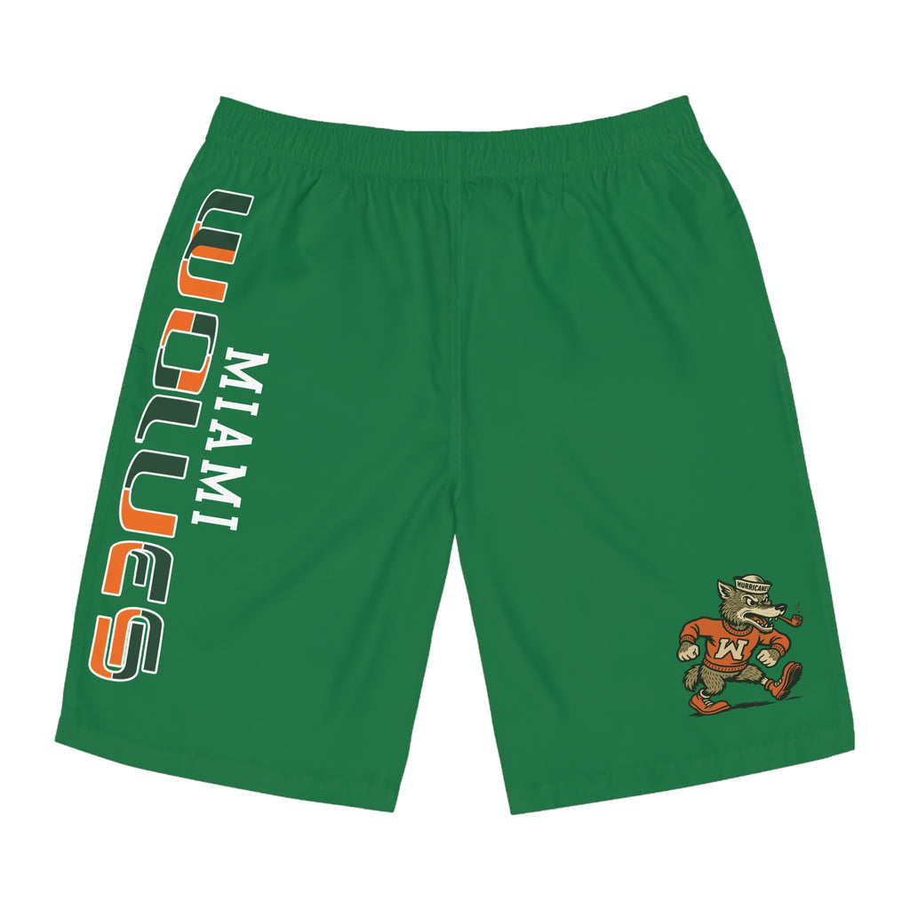 miami Wolves the U logo  green shorts