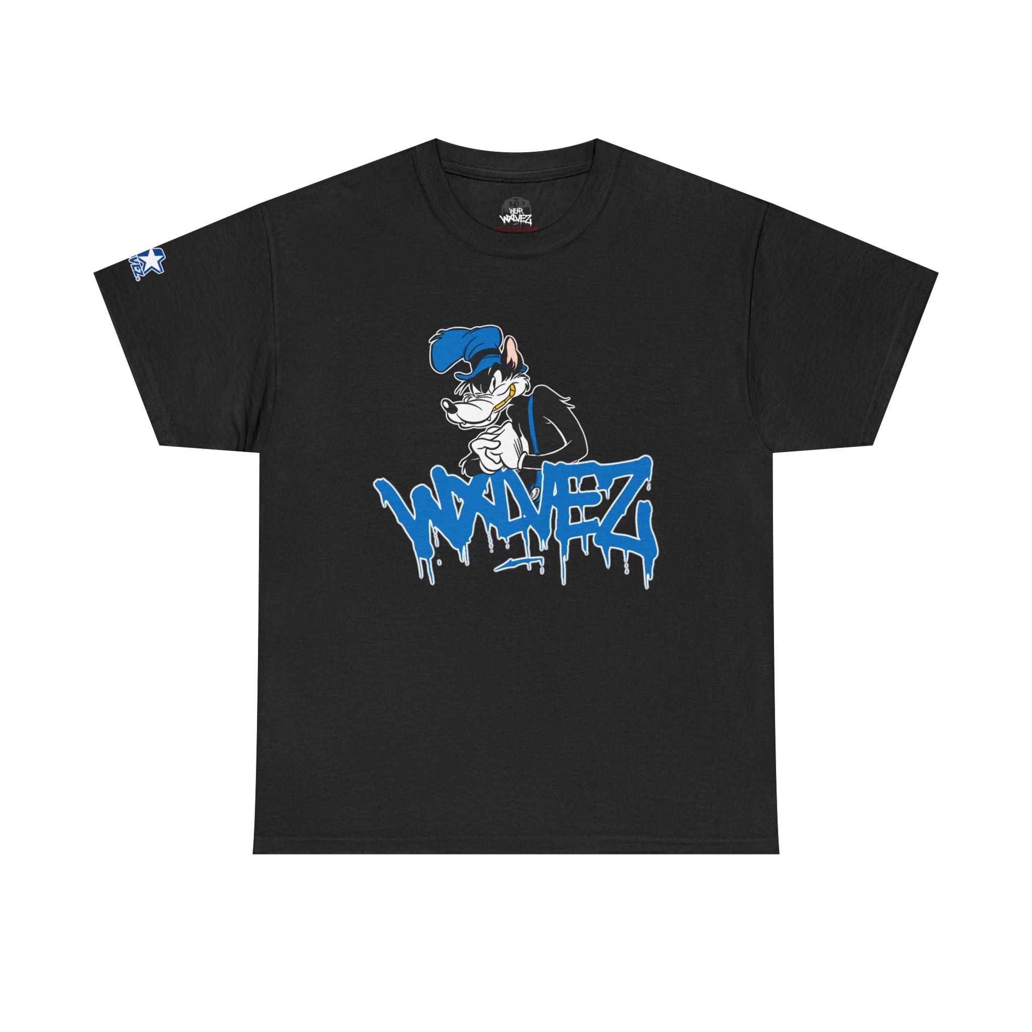 Retro Wolf cartoon Wxlvez logo  Tee