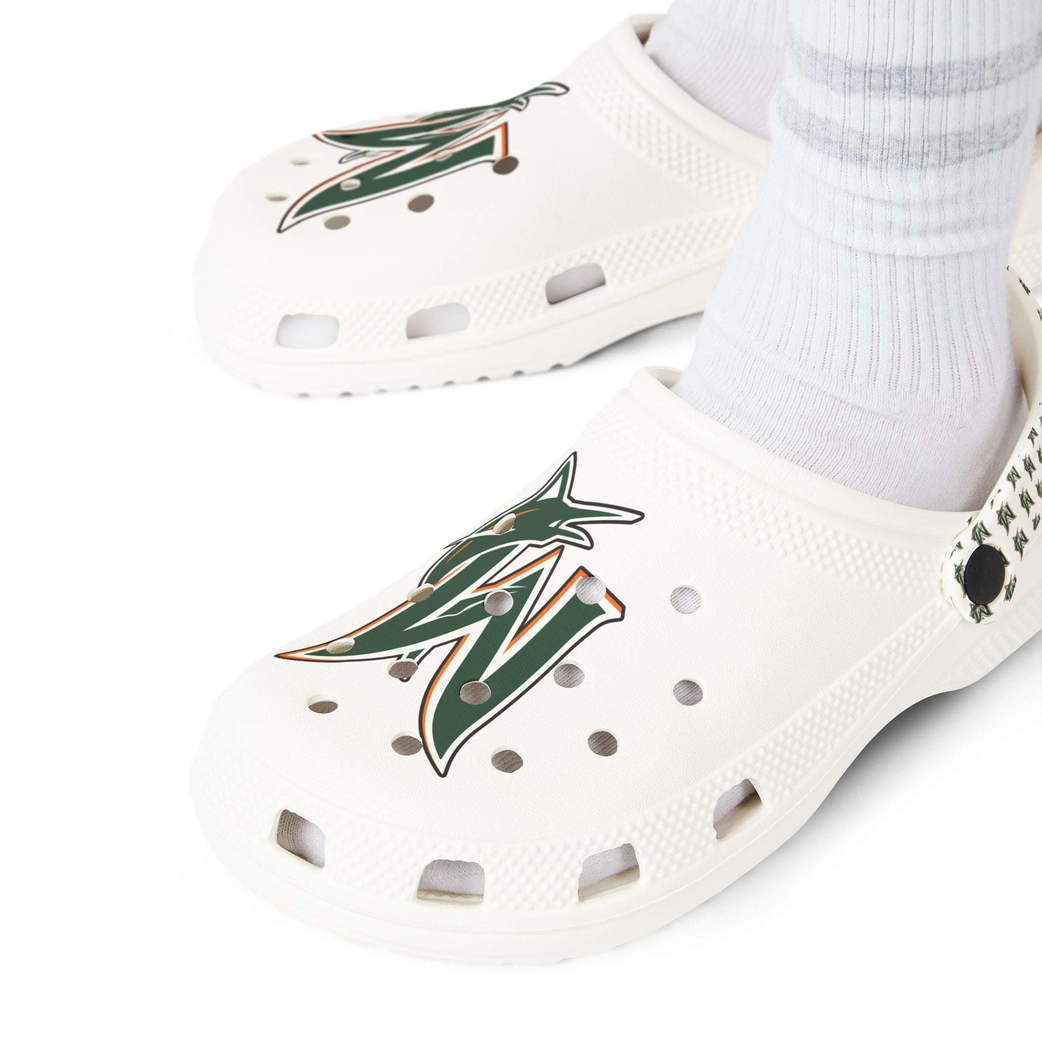 White CROCS / W Marlin “canes”
