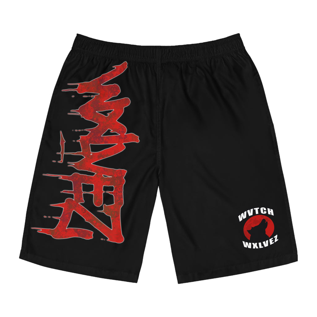 WXLVEZ  black Graffiti Board Shorts