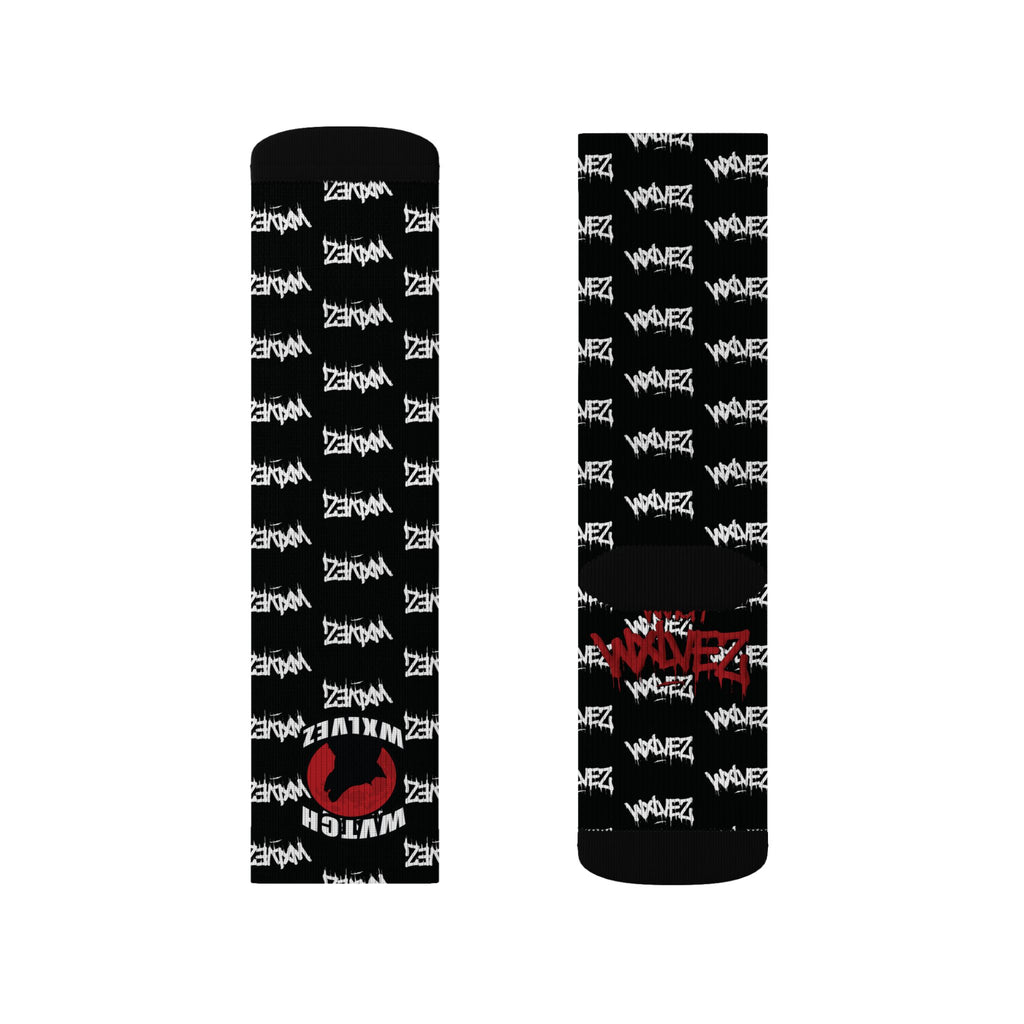 WVTCH WXLVEZ red pattern  black Socks
