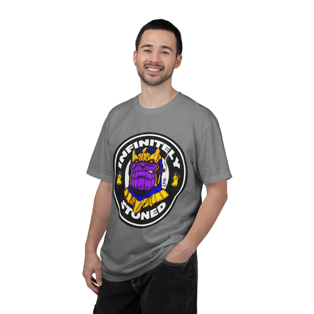 Infinitely Stoned T-Shirt — Novelty Graphic Tee with Cartoon Gauntlet