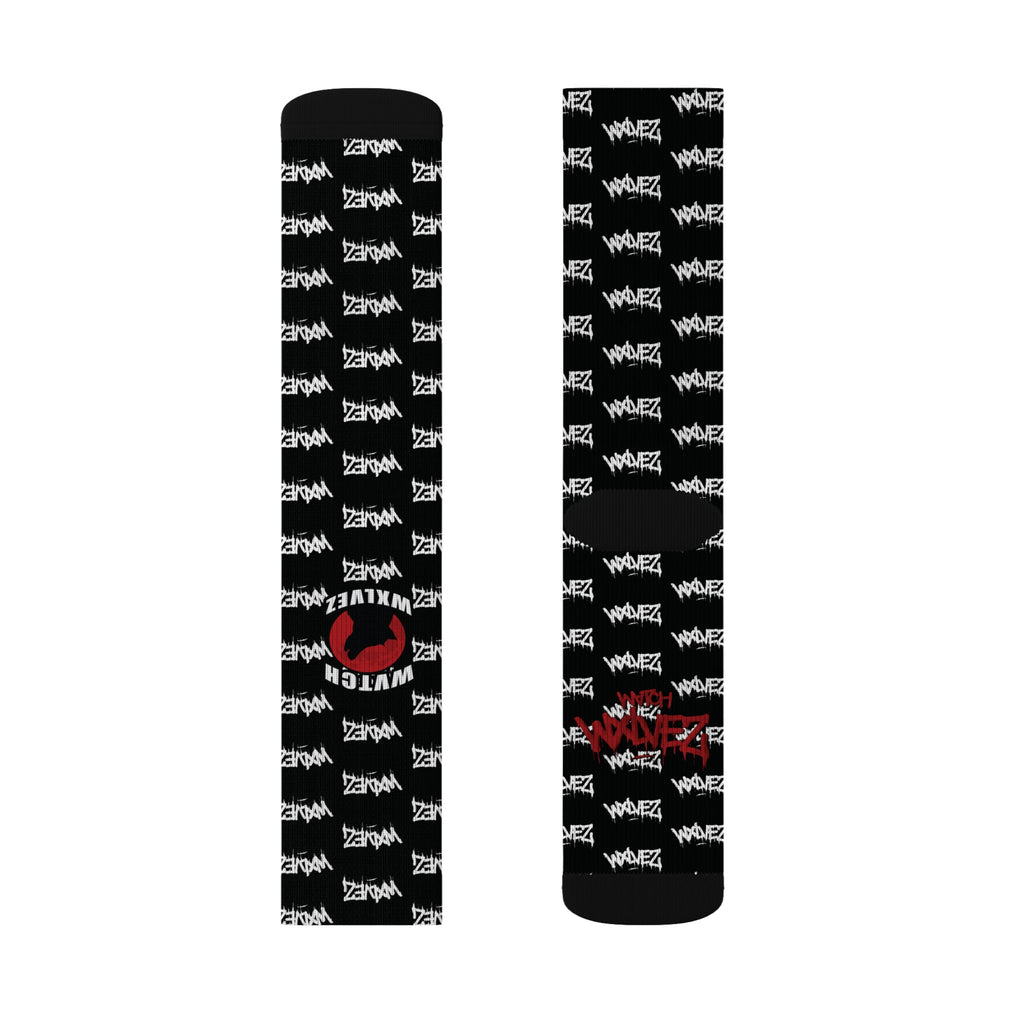 WVTCH WXLVEZ red pattern  black Socks