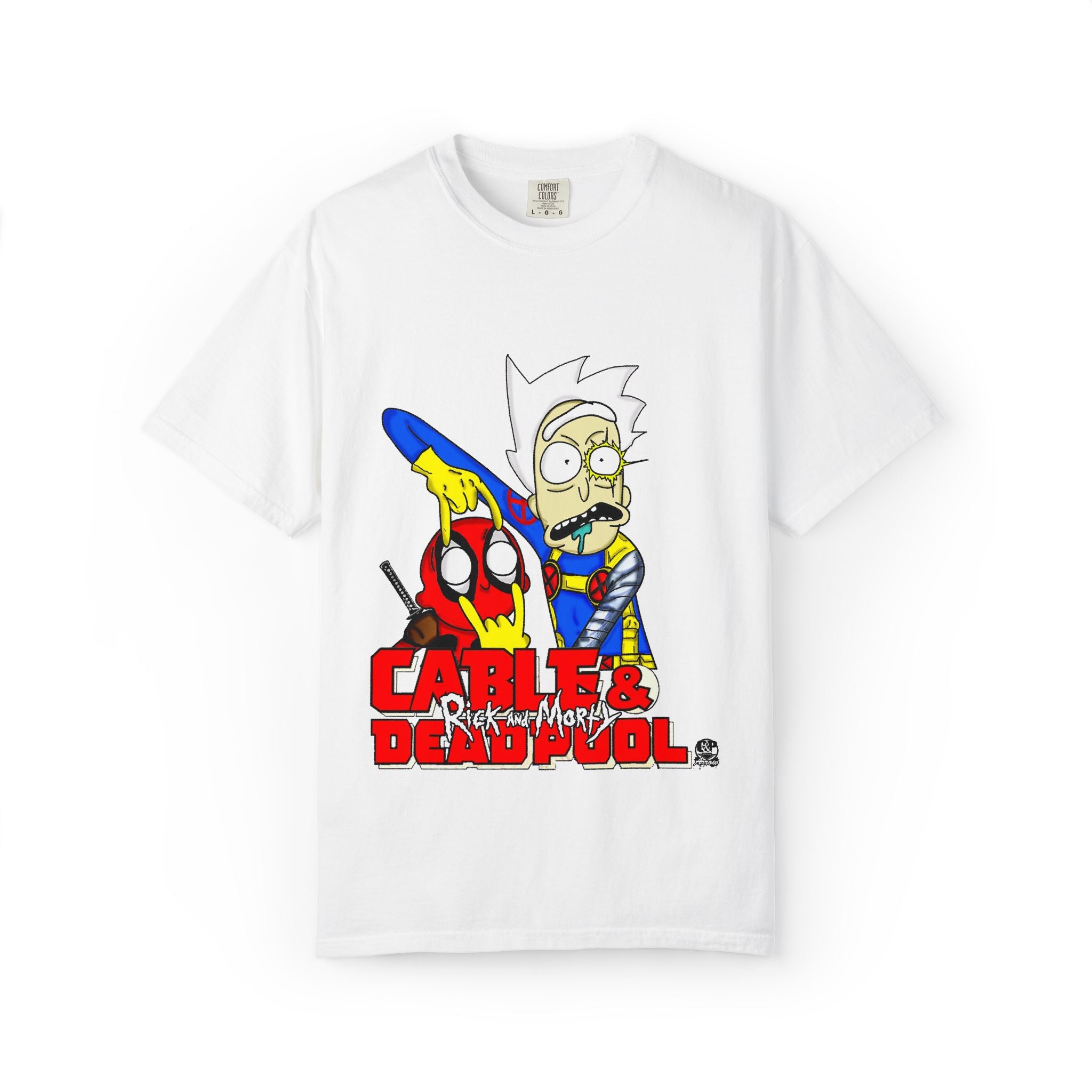 Rick and Morty/DeadPool & Cable graphic tee