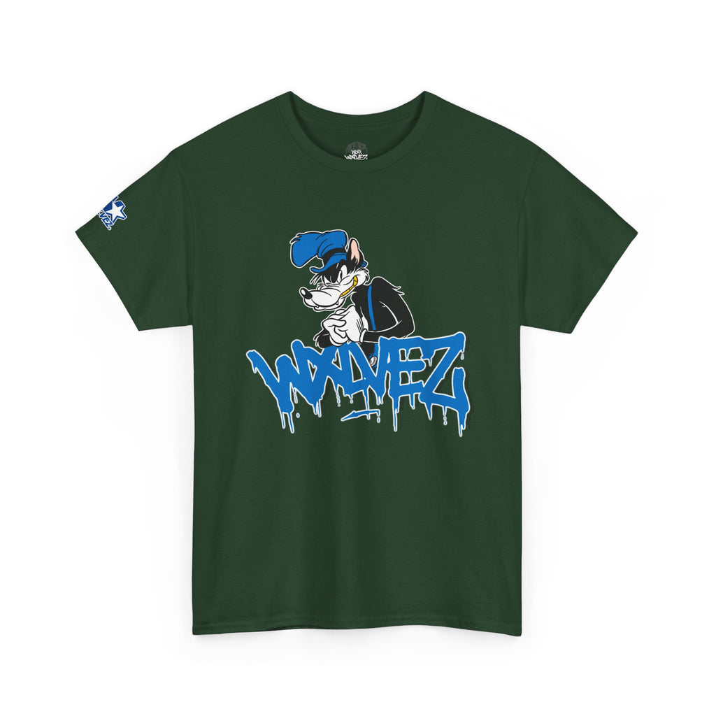 Retro Wolf cartoon Wxlvez logo  Tee