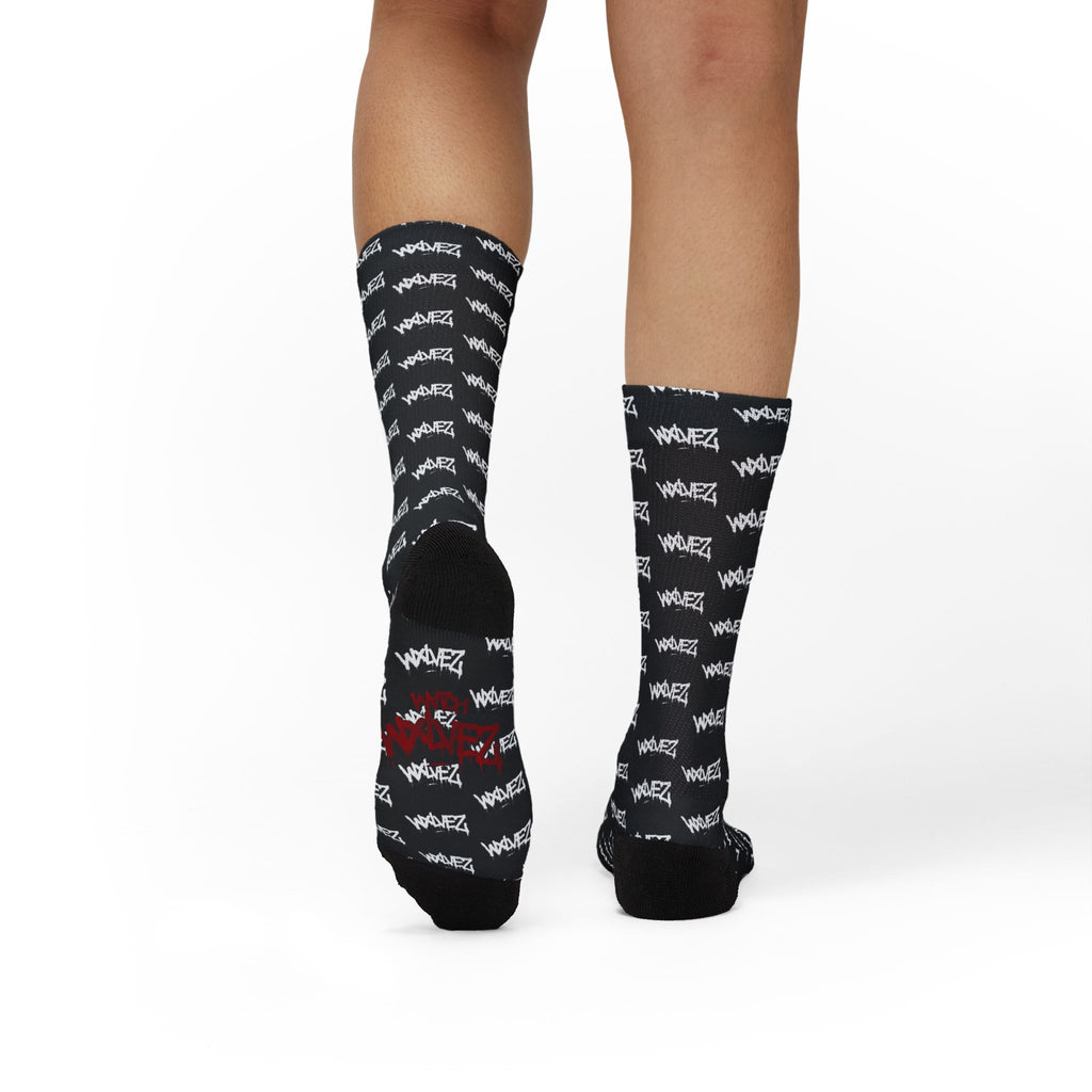 WVTCH WXLVEZ red pattern  black Socks