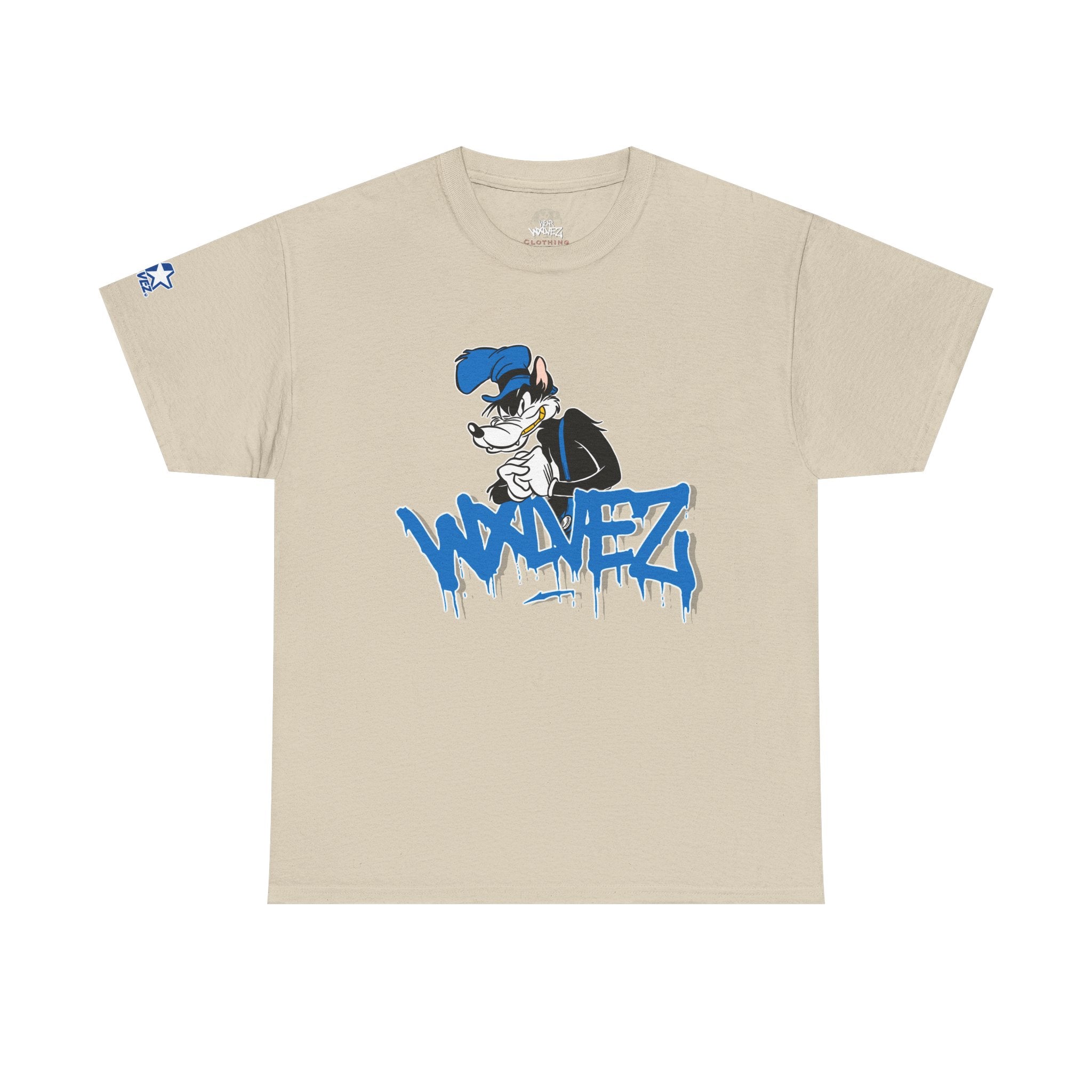 Retro Wolf cartoon Wxlvez logo  Tee