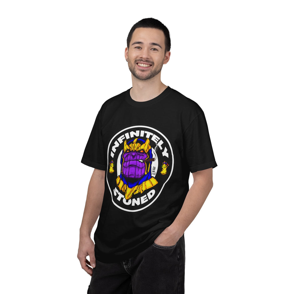 Infinitely Stoned T-Shirt — Novelty Graphic Tee with Cartoon Gauntlet