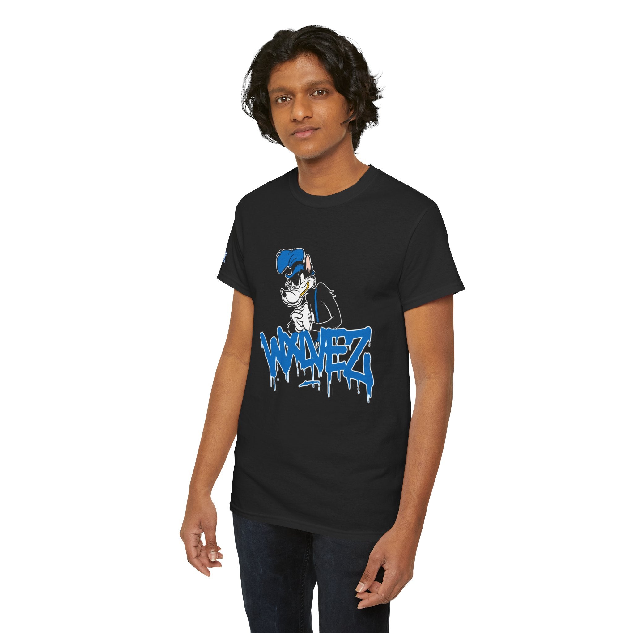 Retro Wolf cartoon Wxlvez logo  Tee