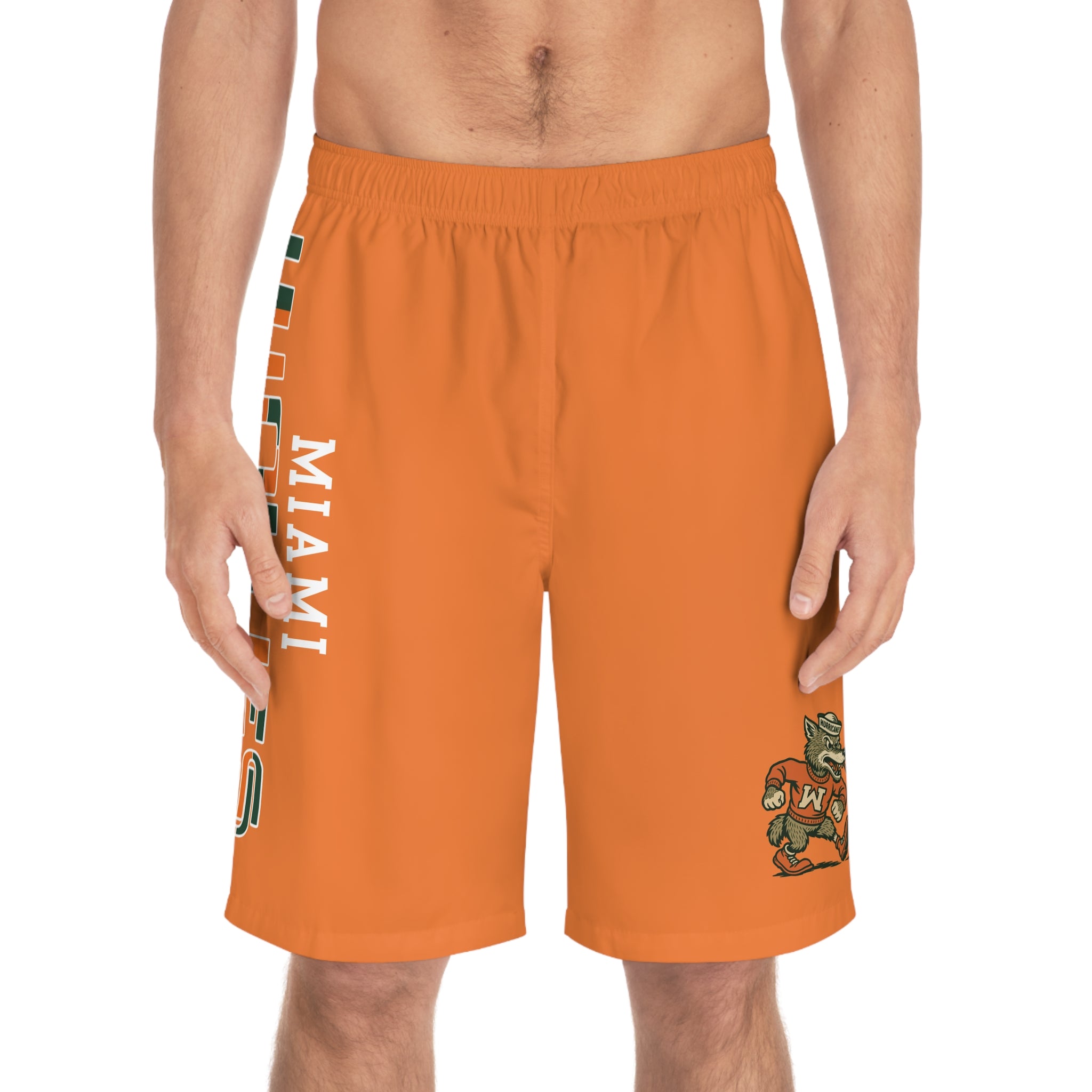 miami Wolves the U logo  orange shorts
