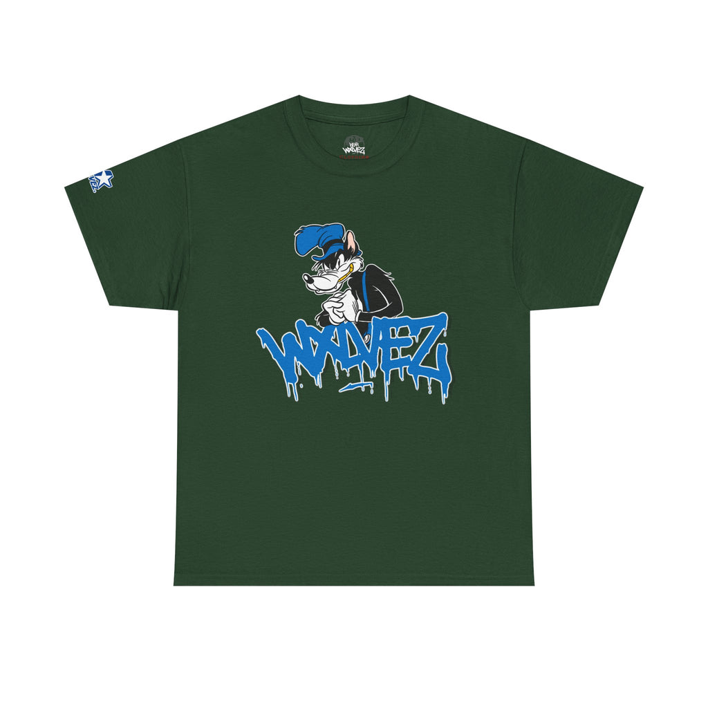 Retro Wolf cartoon Wxlvez logo  Tee