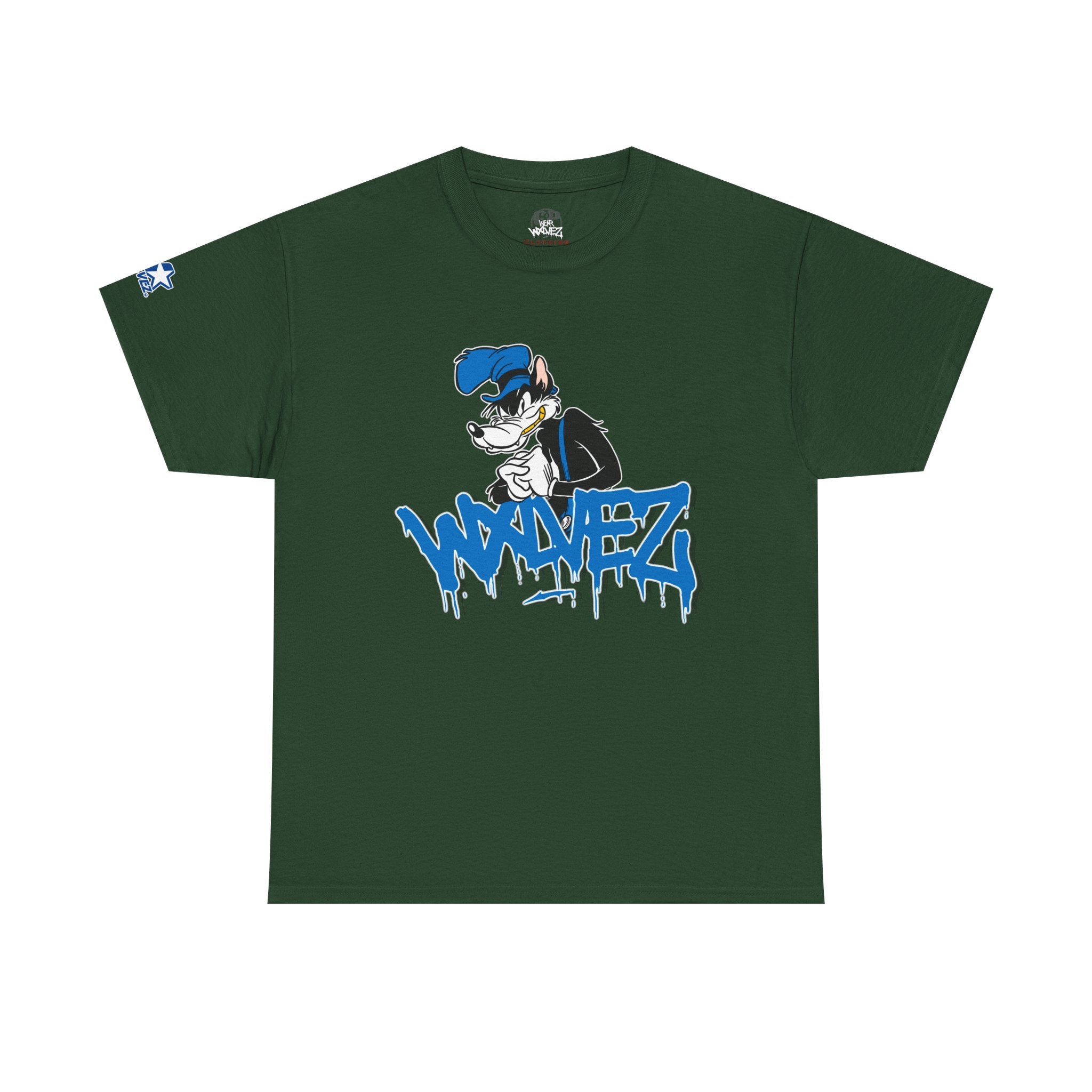 Retro Wolf cartoon Wxlvez logo  Tee