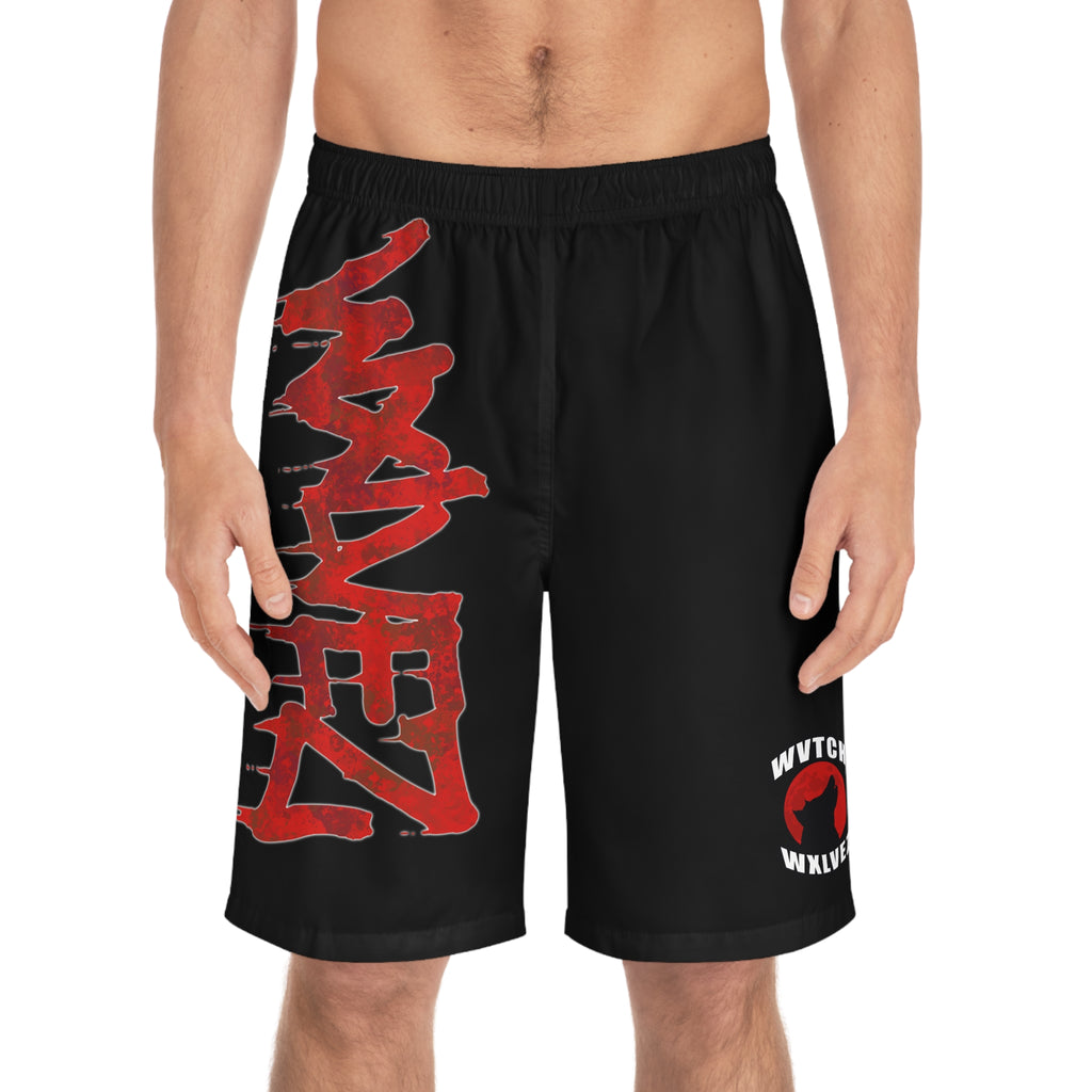 WXLVEZ  black Graffiti Board Shorts