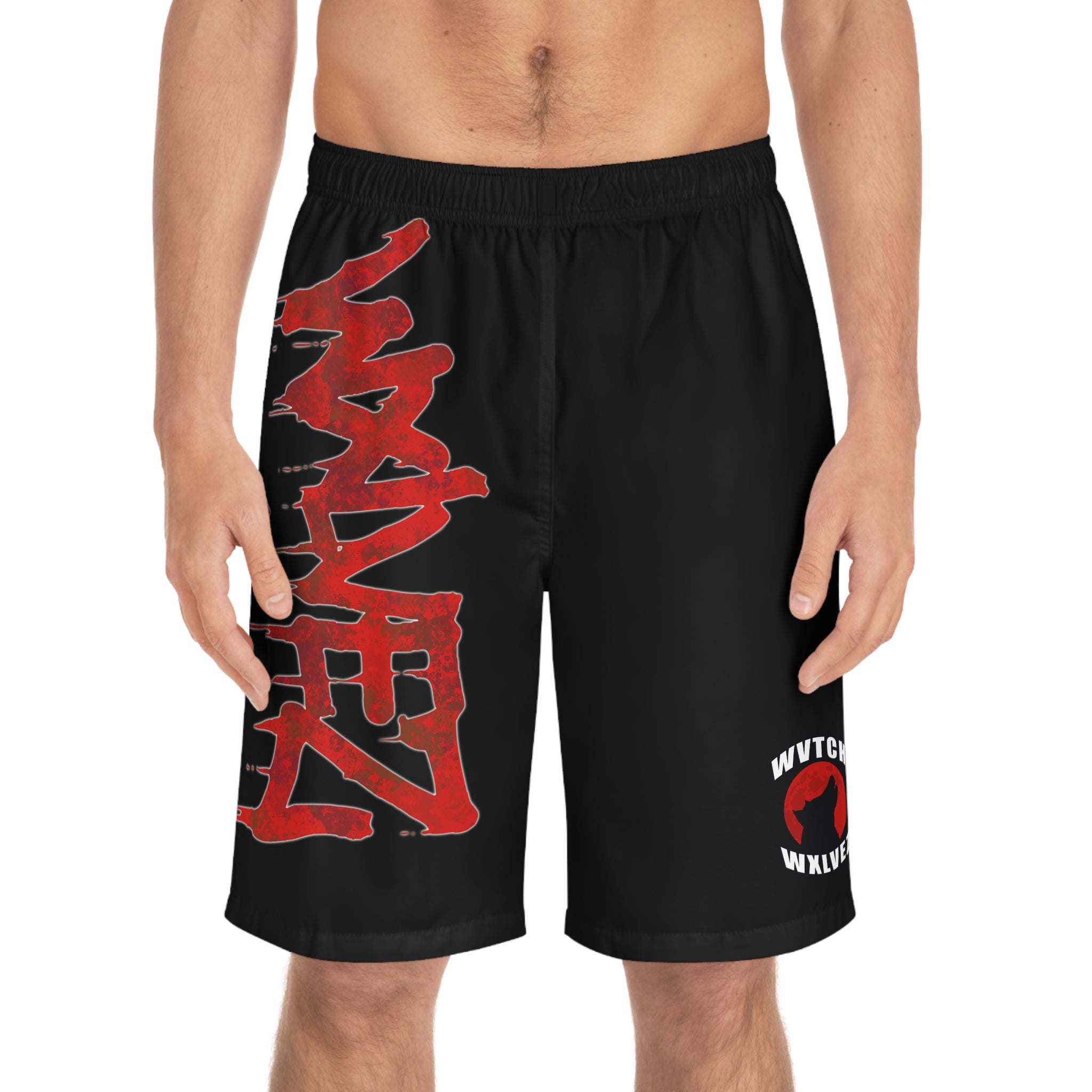 WXLVEZ  black Graffiti Board Shorts
