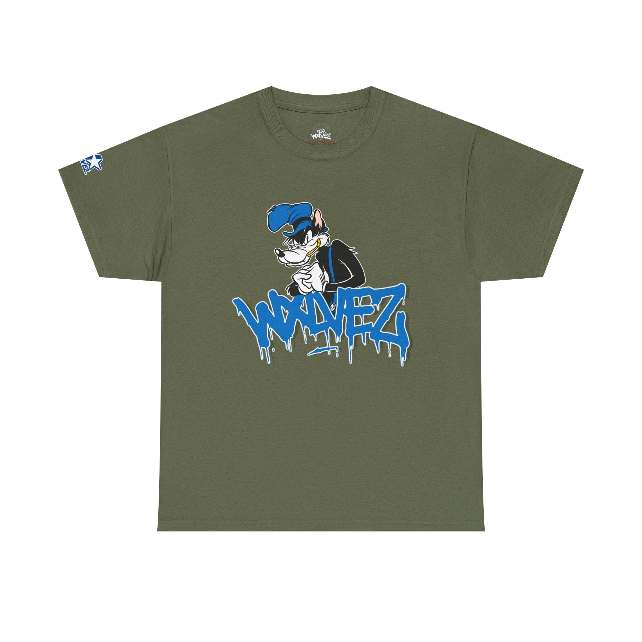 Retro Wolf cartoon Wxlvez logo  Tee