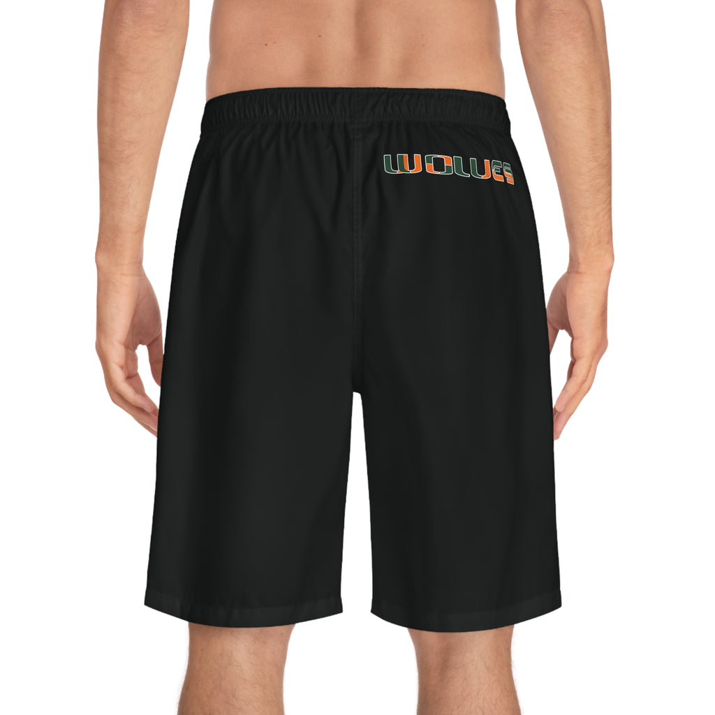 miami Wolves the U logo  black shorts