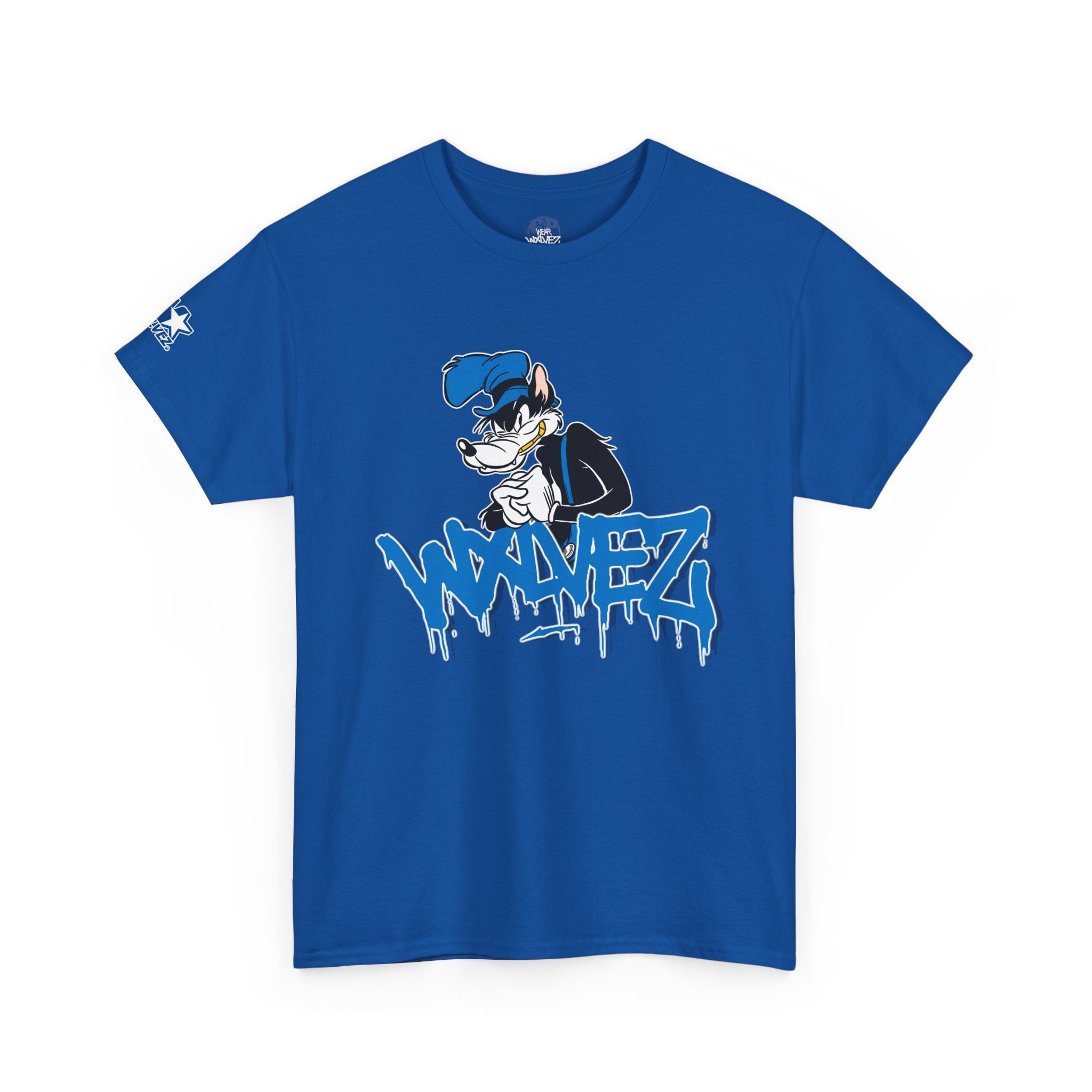 Retro Wolf cartoon Wxlvez logo  Tee
