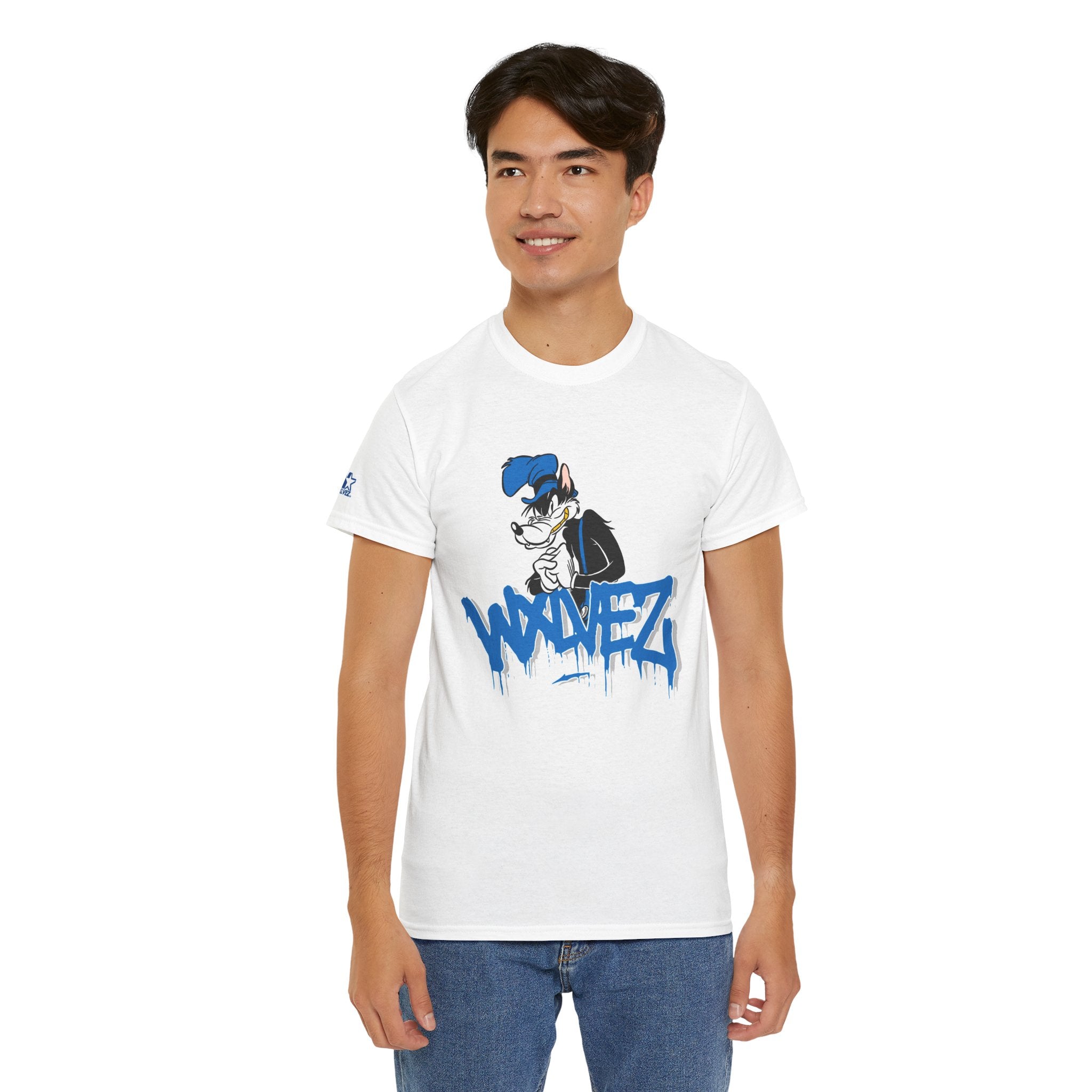 Retro Wolf cartoon Wxlvez logo  Tee