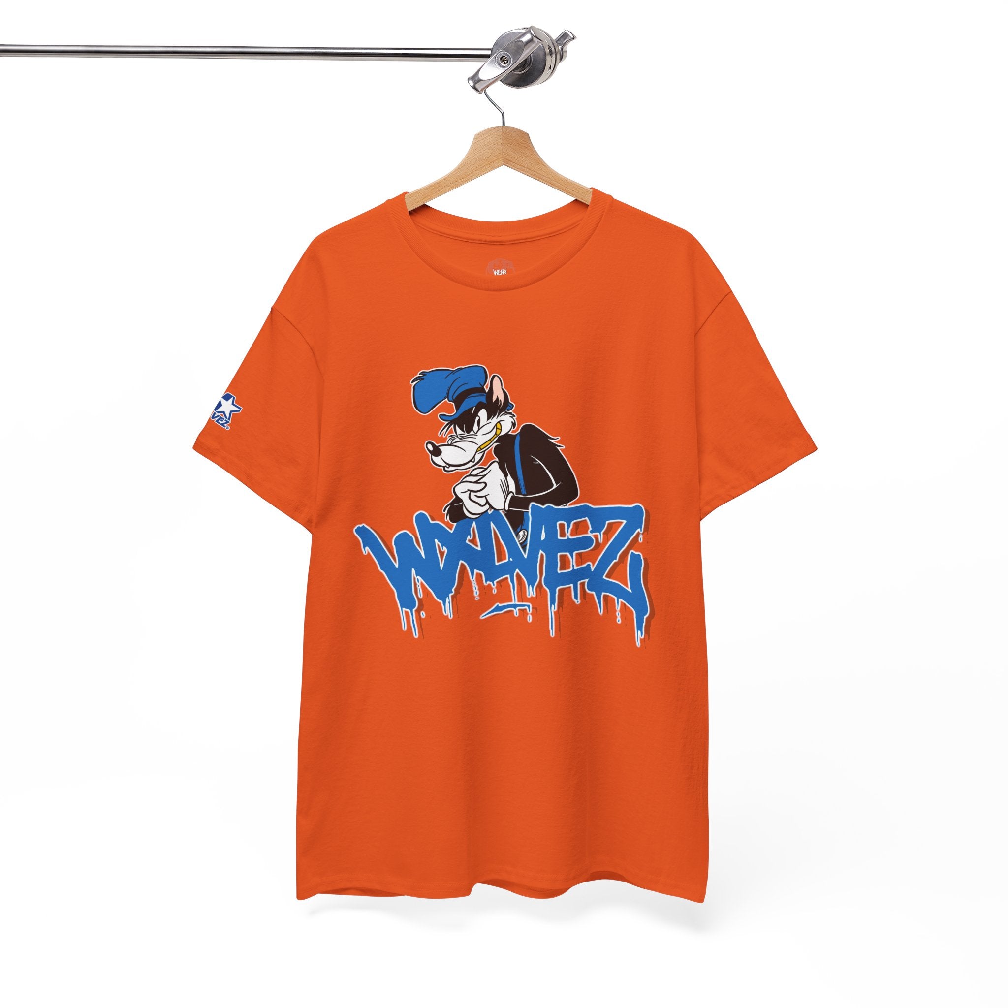 Retro Wolf cartoon Wxlvez logo  Tee