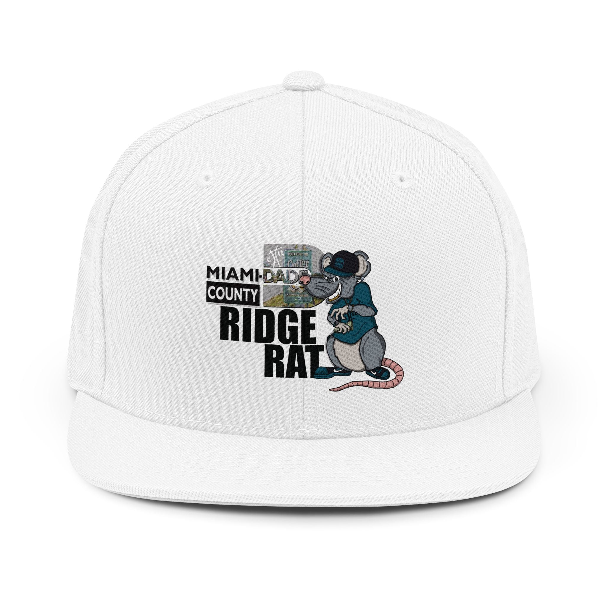 RIDGE RAT WHITE Snapback Hat