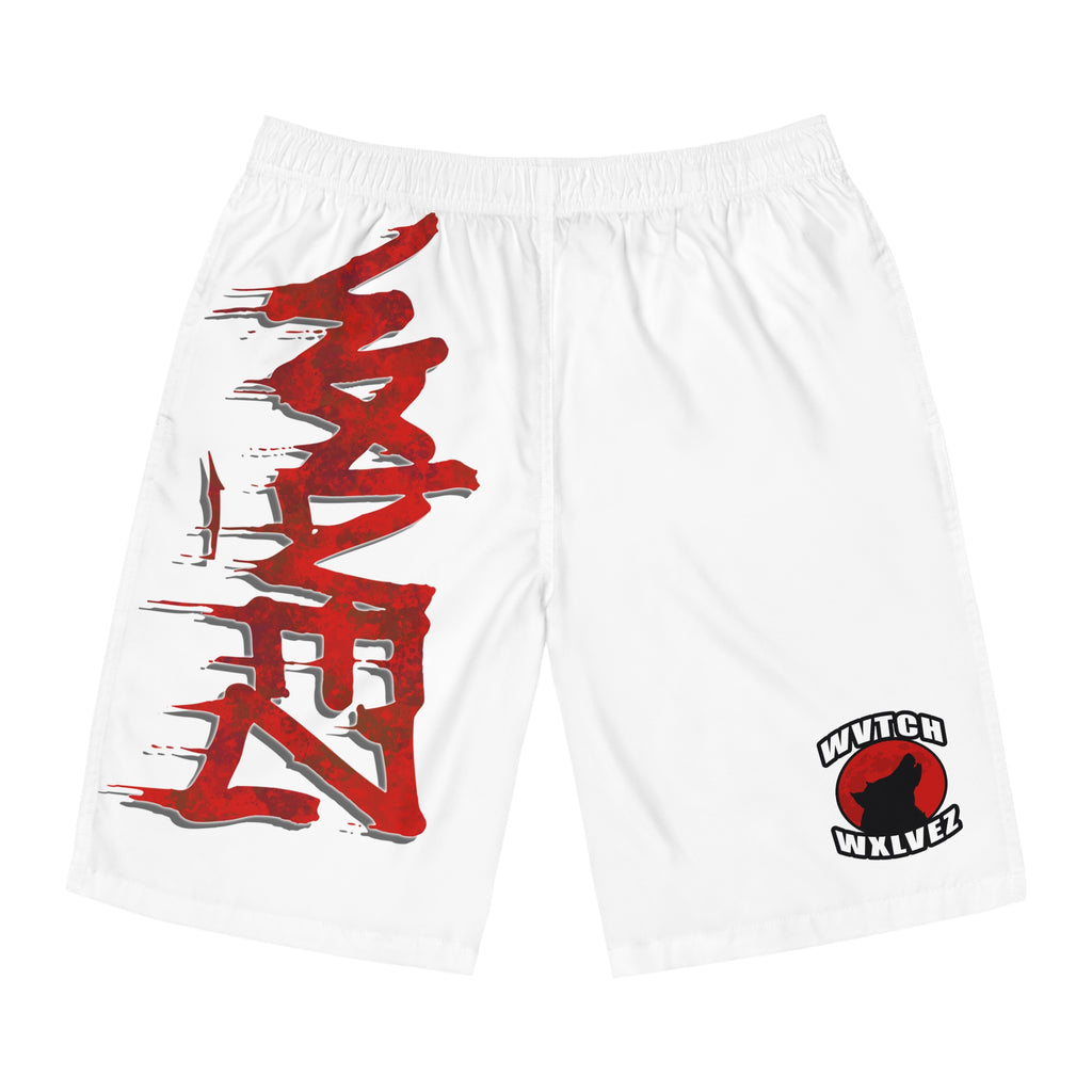 WXLVEZ  white Graffiti Board Shorts