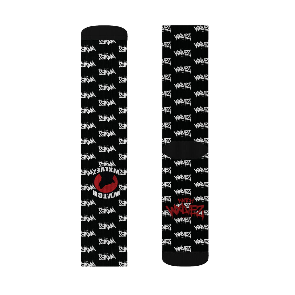 WVTCH WXLVEZ red pattern  black Socks