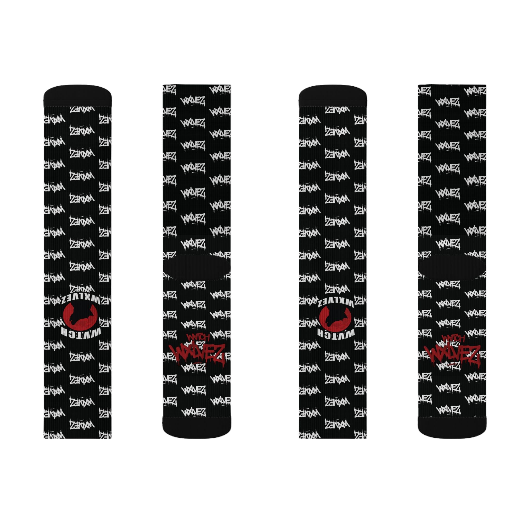 WVTCH WXLVEZ red pattern  black Socks