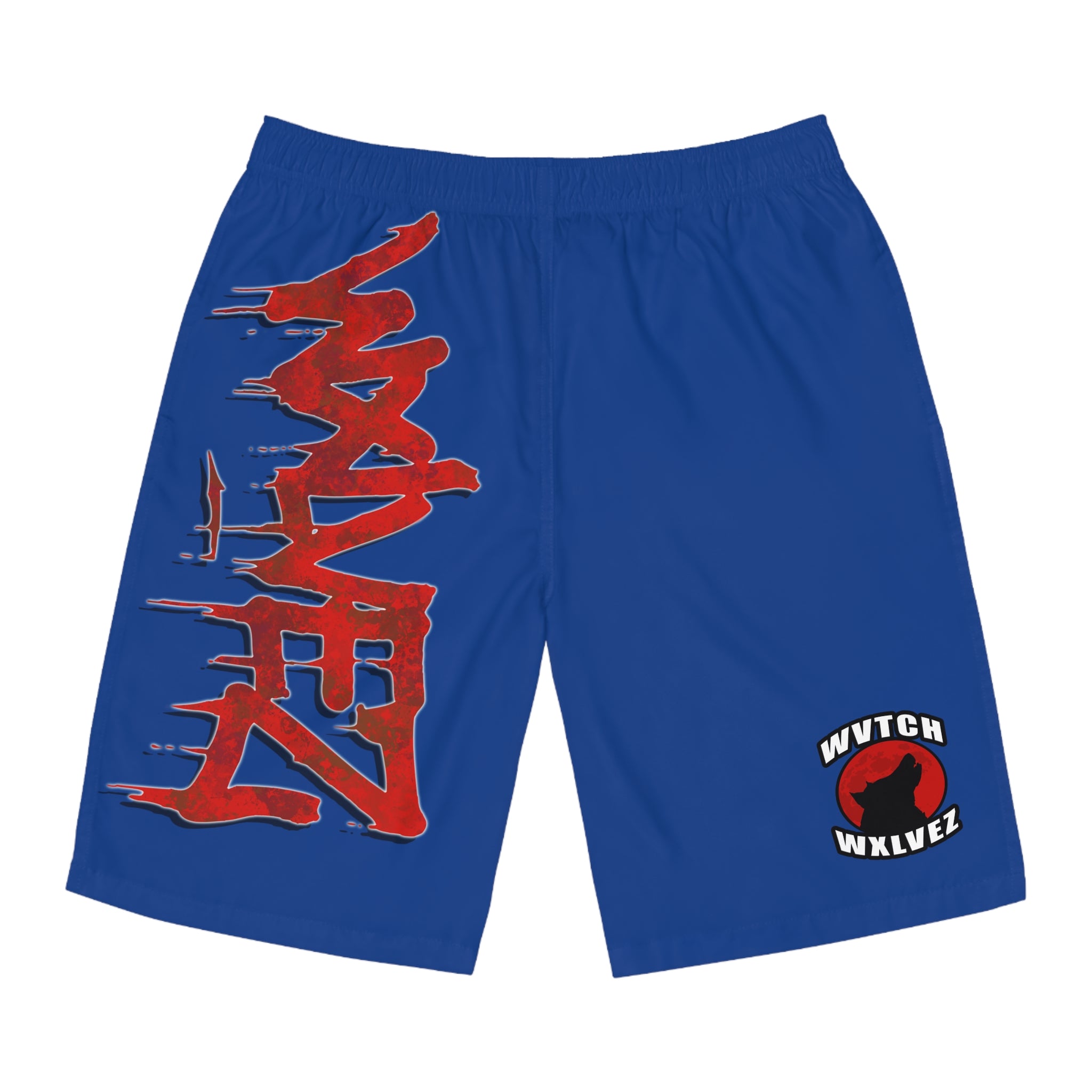 WXLVEZ  blue Graffiti Board Shorts