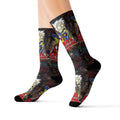 Rick and Morty / Cable and Deadpool pattern socks