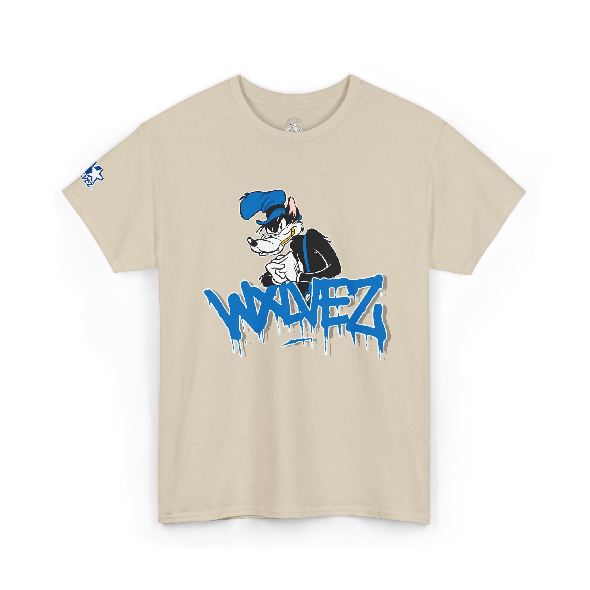 Retro Wolf cartoon Wxlvez logo  Tee