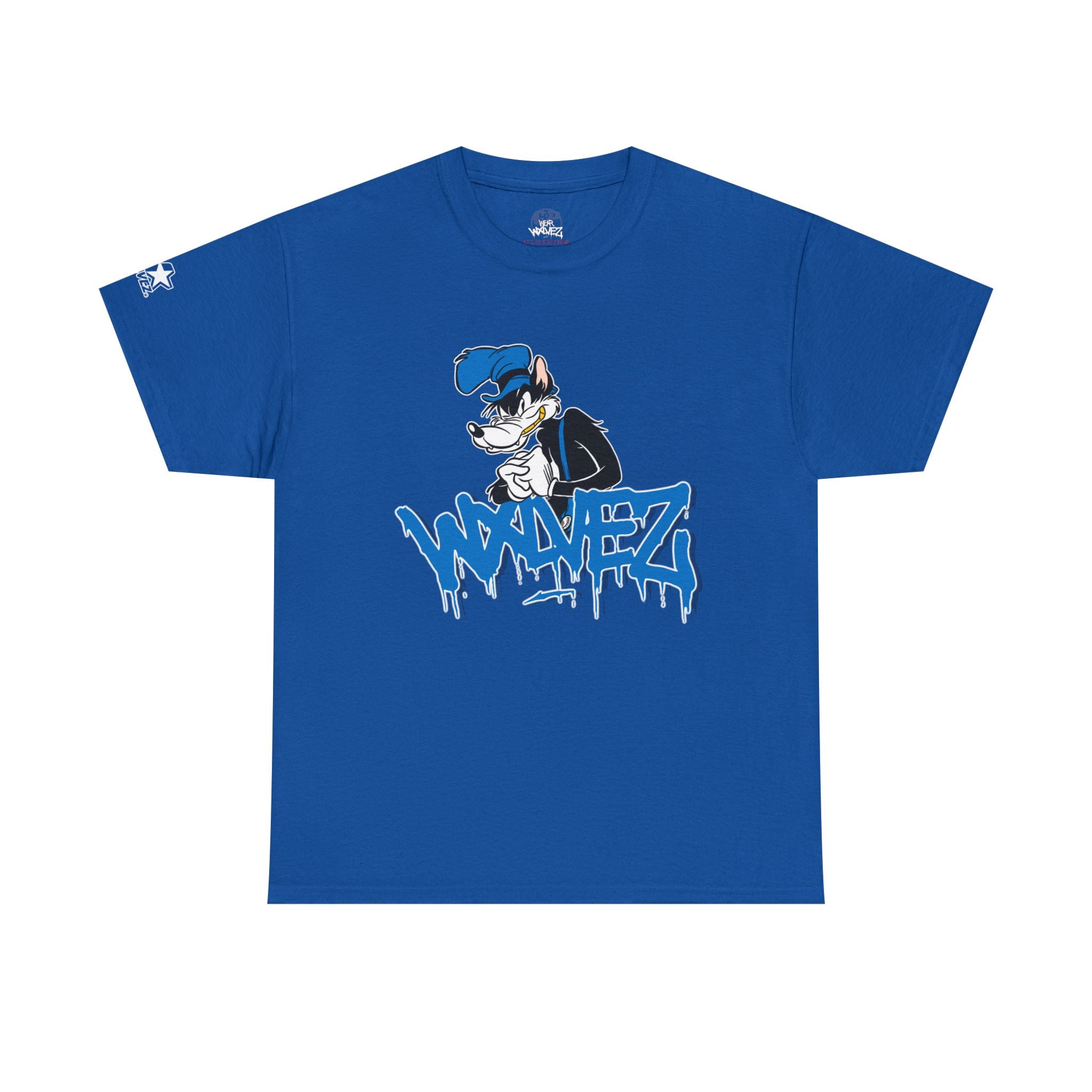 Retro Wolf cartoon Wxlvez logo  Tee