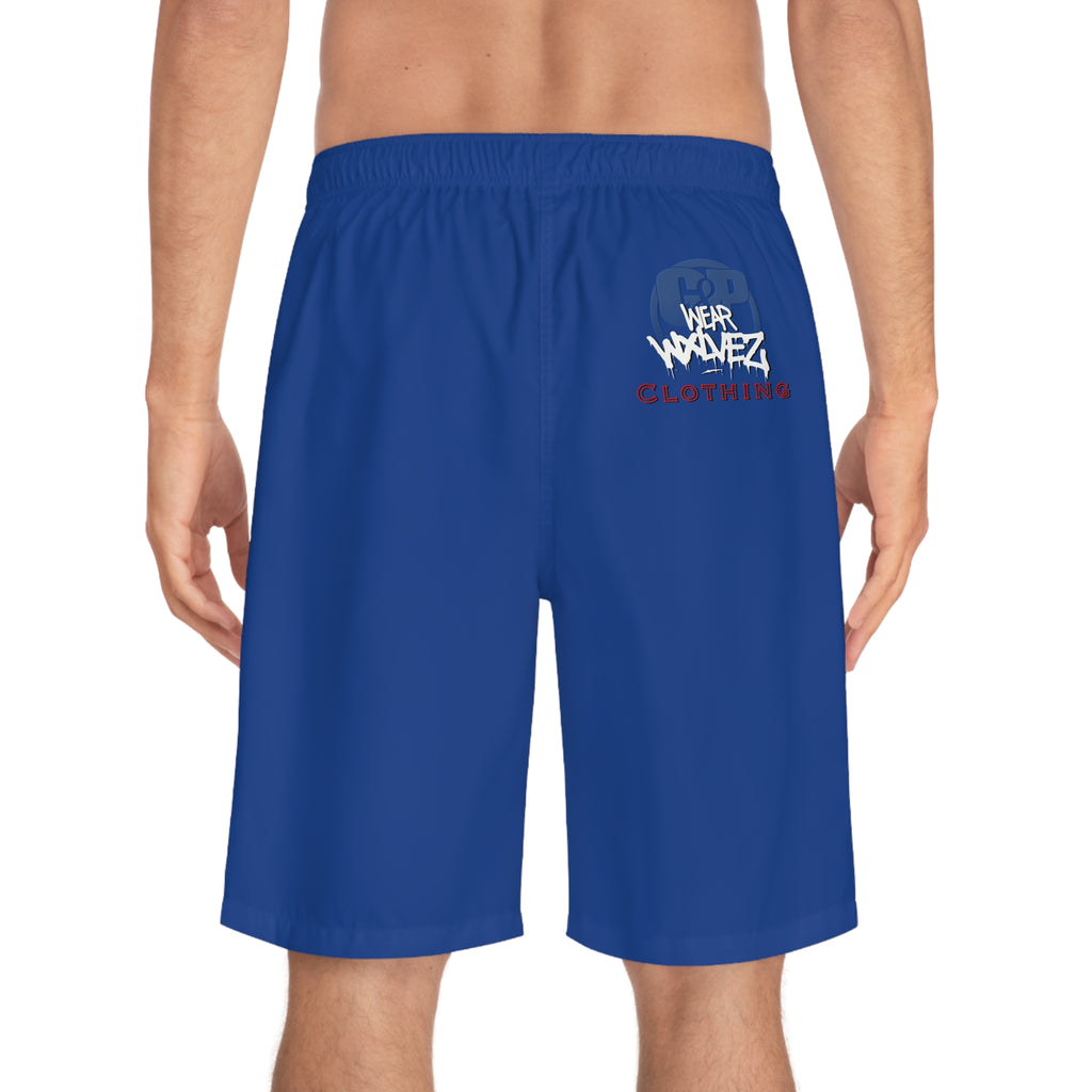 WXLVEZ  blue Graffiti Board Shorts