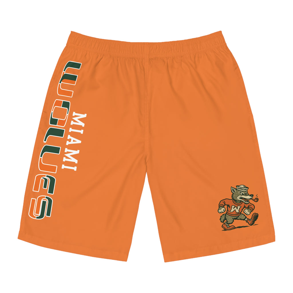 miami Wolves the U logo  orange shorts
