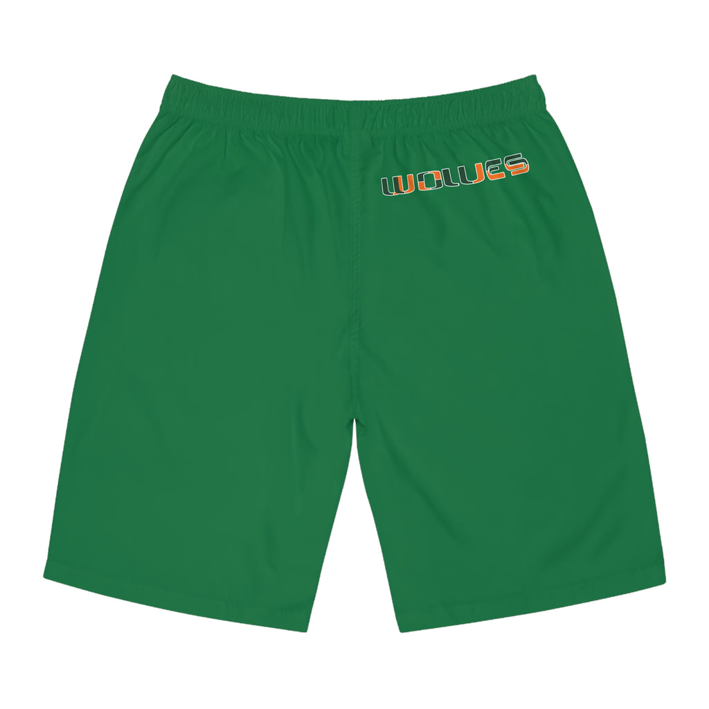 miami Wolves the U logo  green shorts