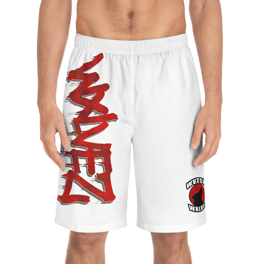 WXLVEZ  white Graffiti Board Shorts