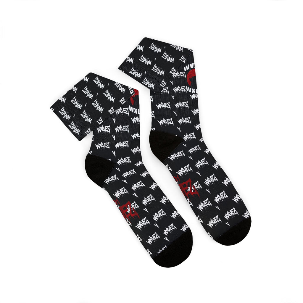 WVTCH WXLVEZ red pattern  black Socks