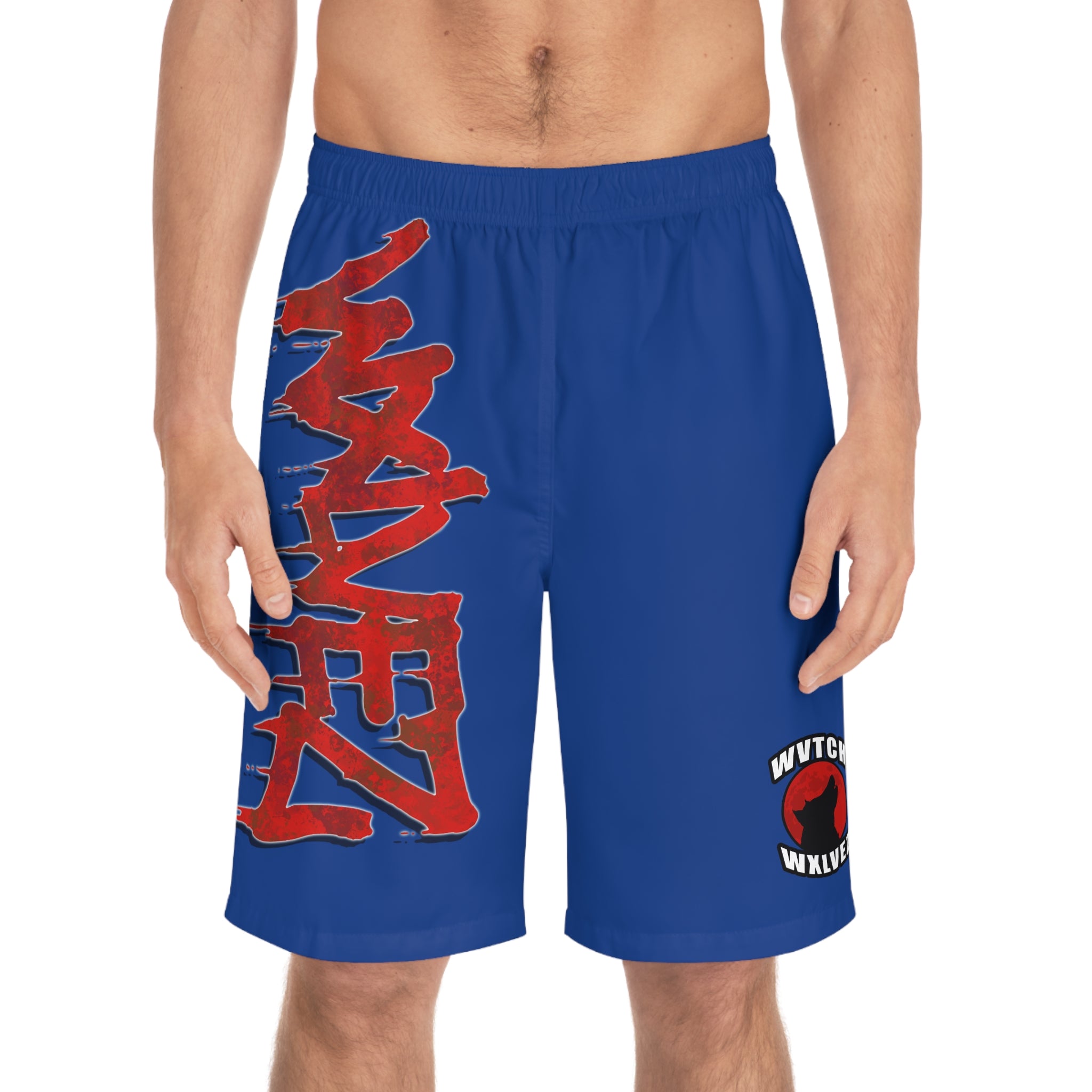WXLVEZ  blue Graffiti Board Shorts
