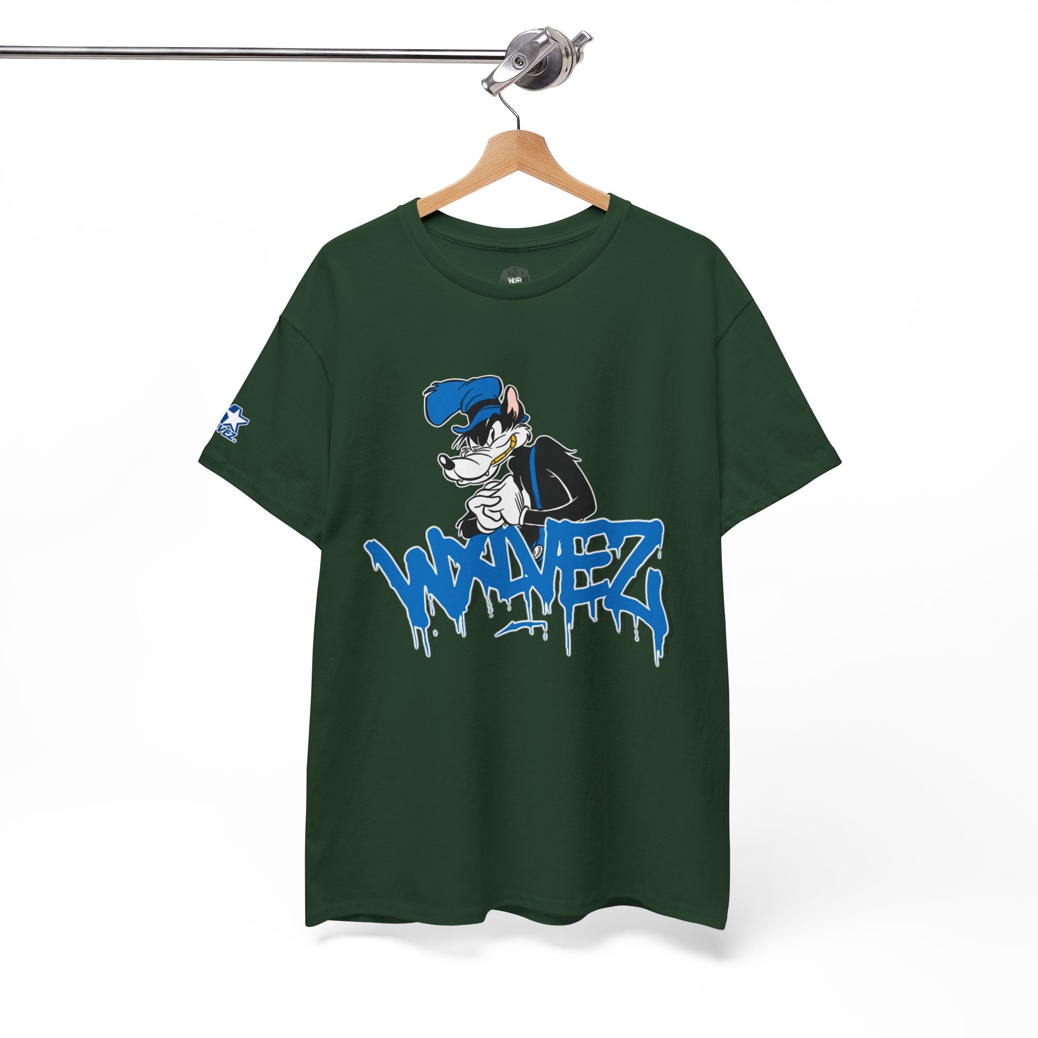 Retro Wolf cartoon Wxlvez logo  Tee