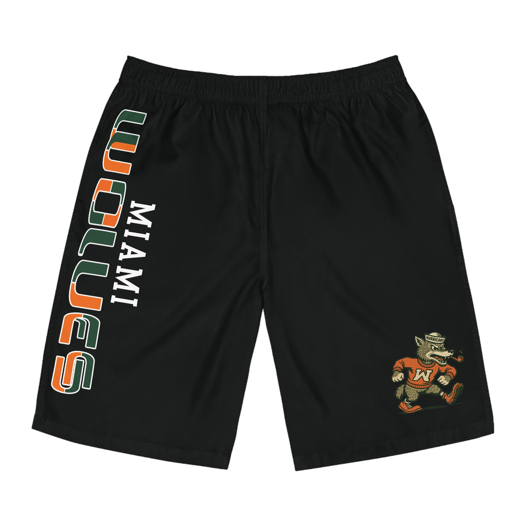 miami Wolves the U logo  black shorts