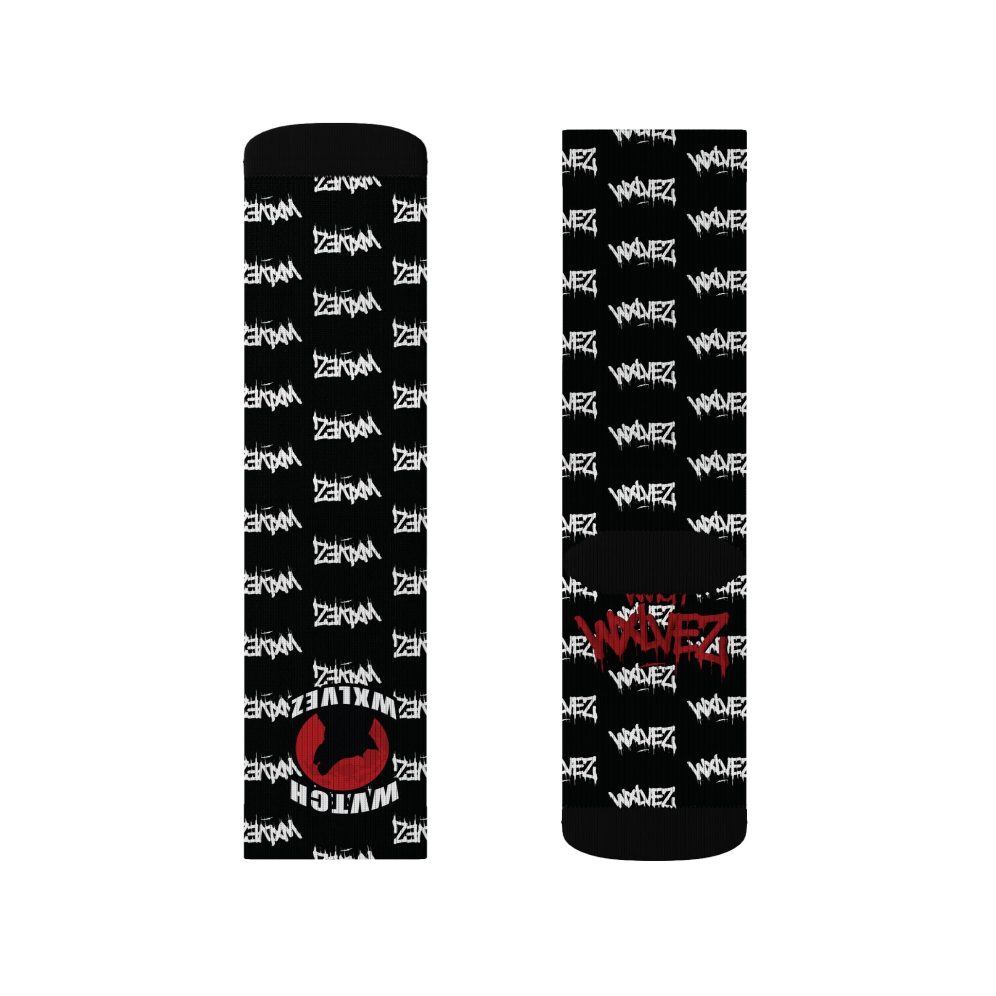 WVTCH WXLVEZ red pattern  black Socks