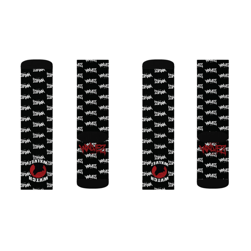 WVTCH WXLVEZ red pattern  black Socks
