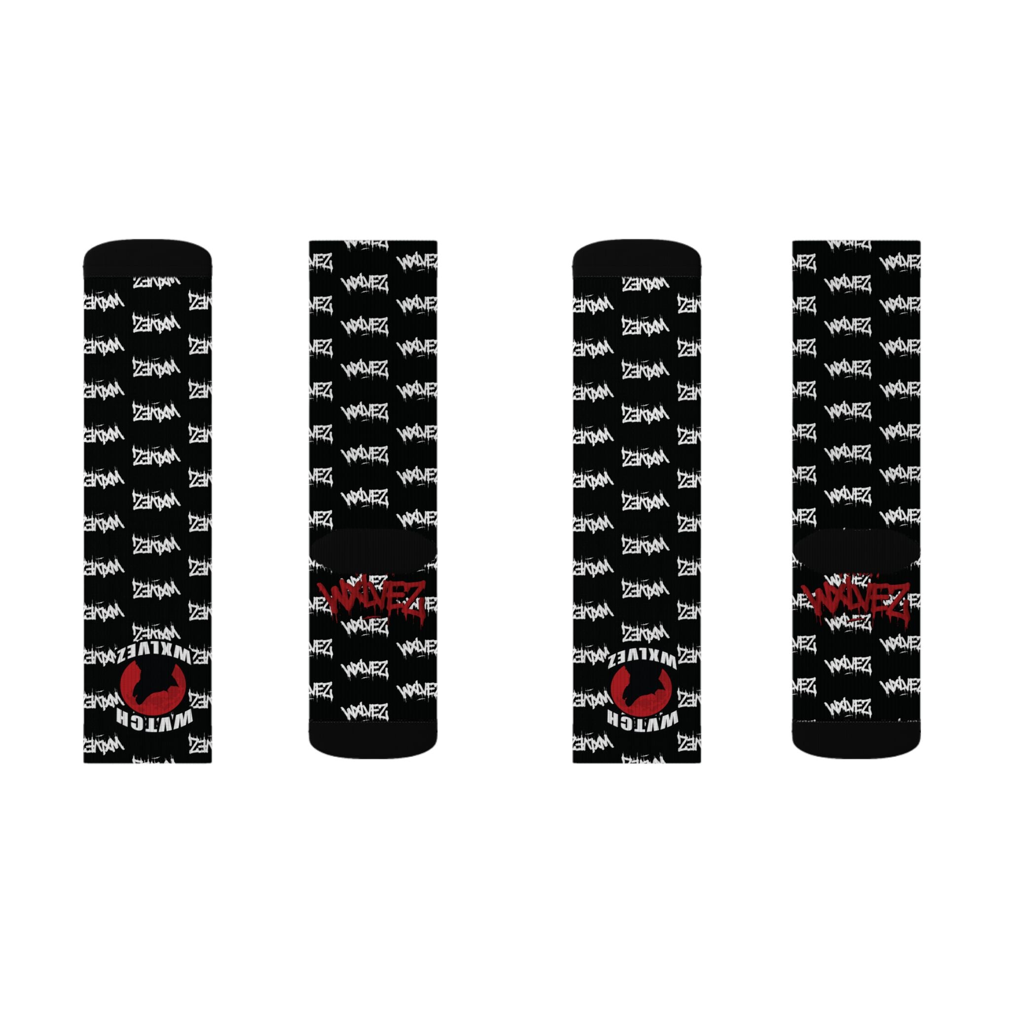 WVTCH WXLVEZ red pattern  black Socks